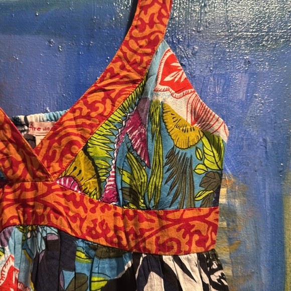 Fire Los Angeles Multi-Color Cotton Above Knee Sun Dress Women's Size medium - Picture 2 of 12